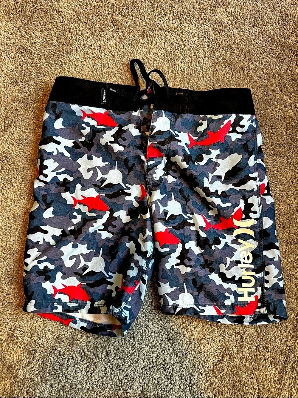 Hurley Boys Camo Swim Trunks Size 6 Like New